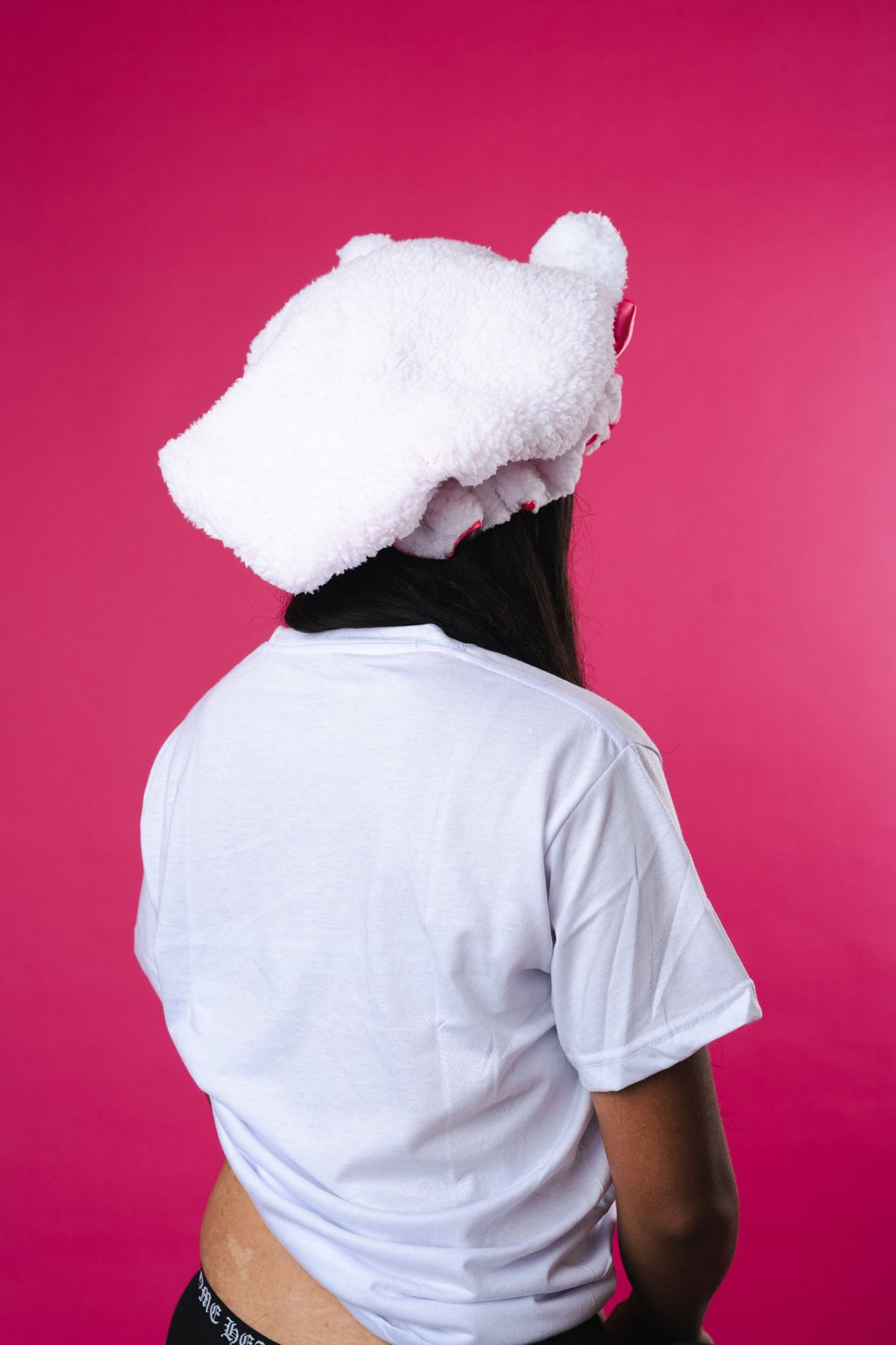 Pink Plush Kitty Bonnet - Boncap