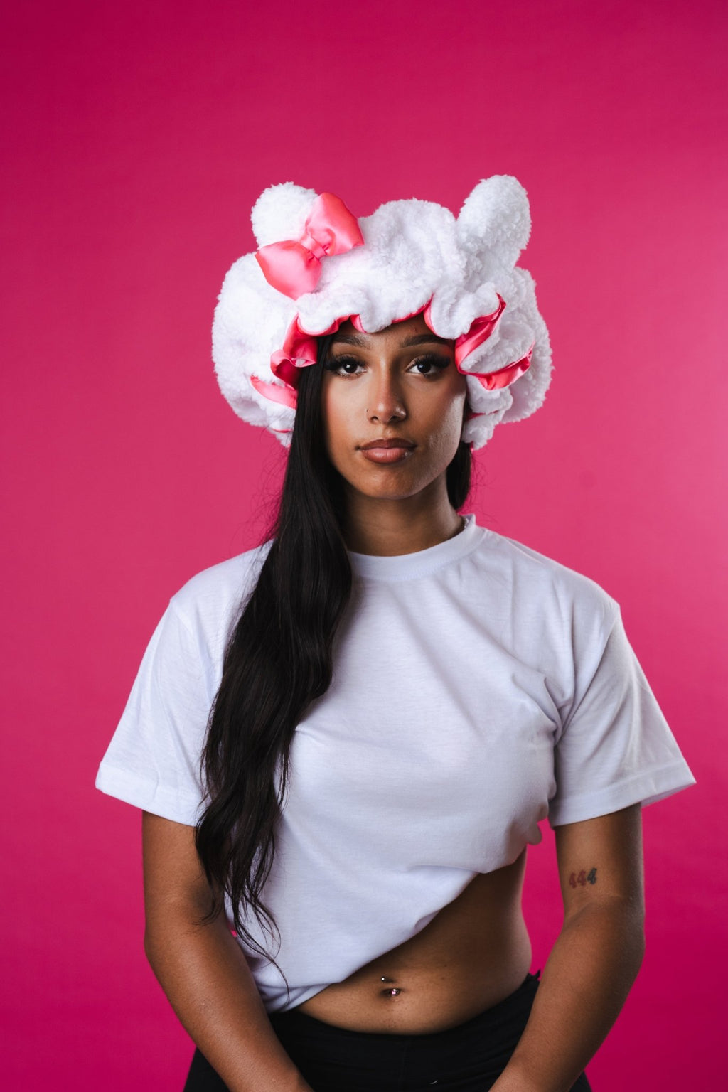 Pink Plush Kitty Bonnet - Boncap