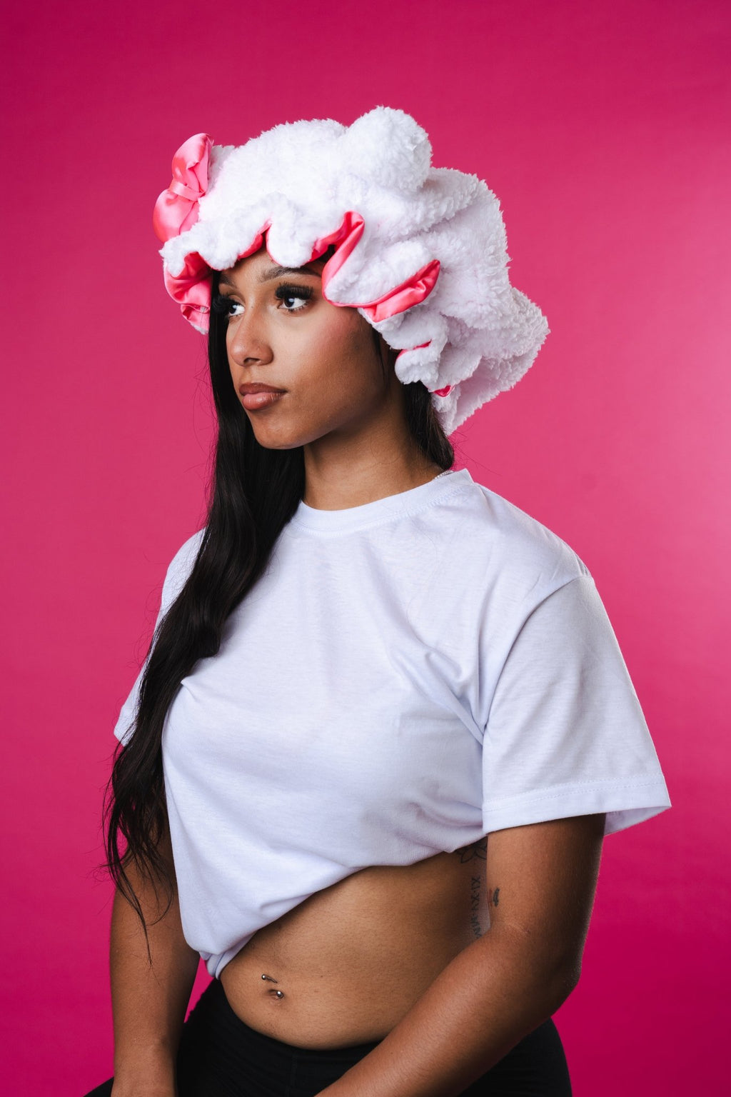 Pink Plush Kitty Bonnet - Boncap